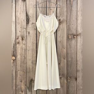 VINTAGE 1970’s satin dress with appliqué, women’s size small